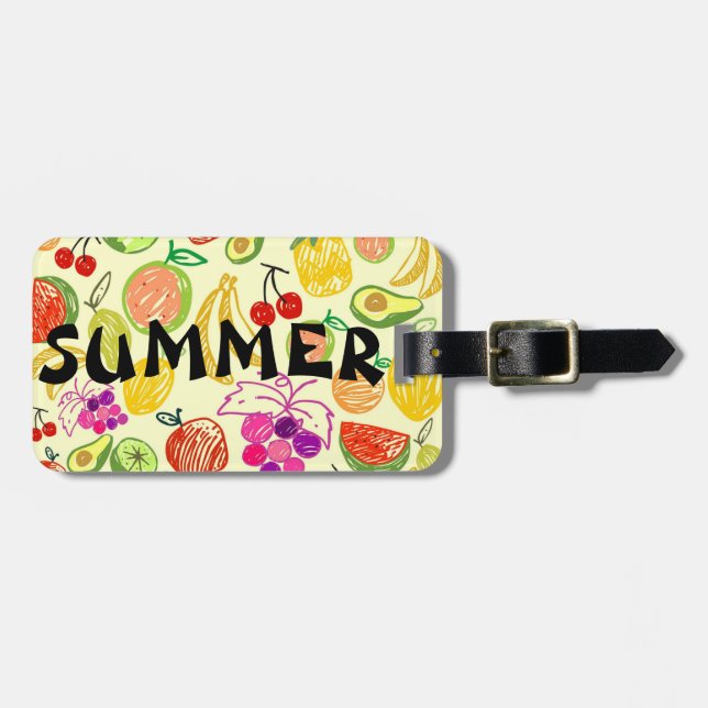 Etiqueta De Bagagem Frutas de Verão (Frente Horizontal)