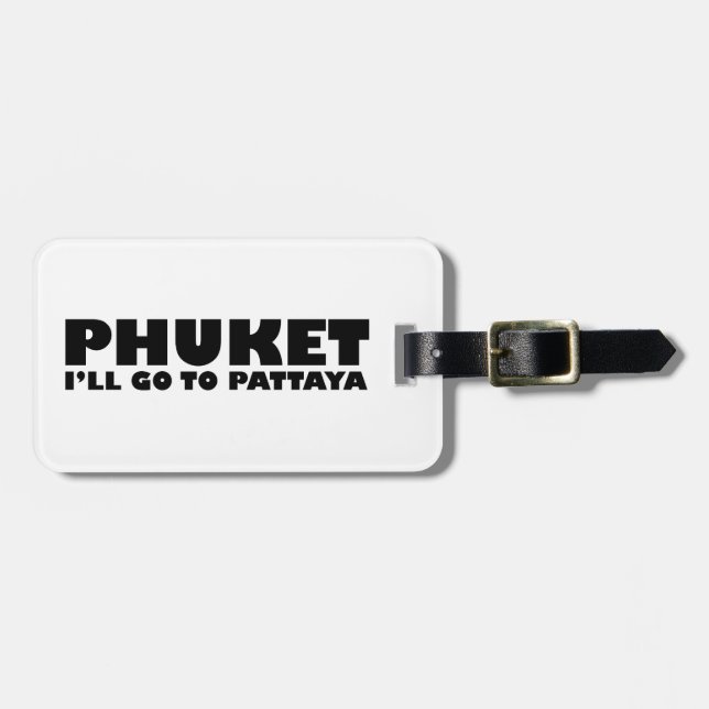 ETIQUETA DE BAGAGEM FUKET, VOU A PATTAYA (Frente Horizontal)