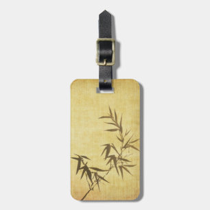 Etiqueta De Bagagem Fundo de papel de bambu do Grunge