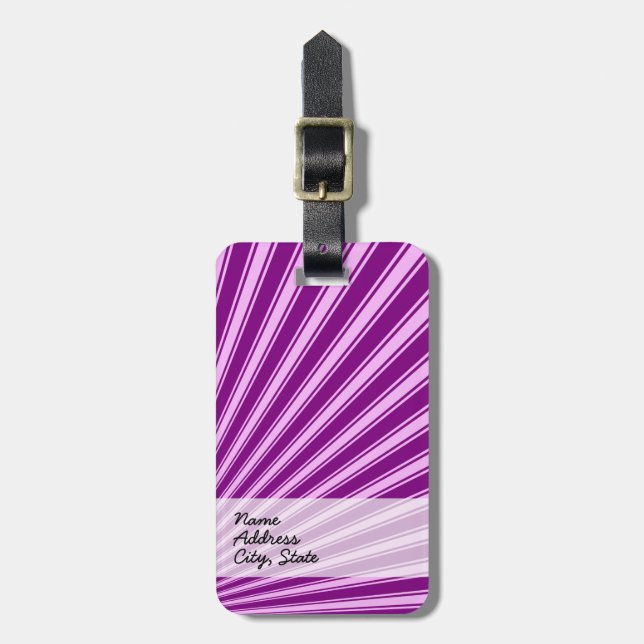 Etiqueta De Bagagem Fundo de Raios Sol Funk Rays Roxo (Frente Vertical)