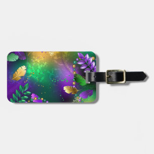 Etiqueta De Bagagem Fundo márdi iridescente com miçangas