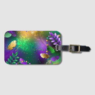 Etiqueta De Bagagem Fundo márdi iridescente com miçangas