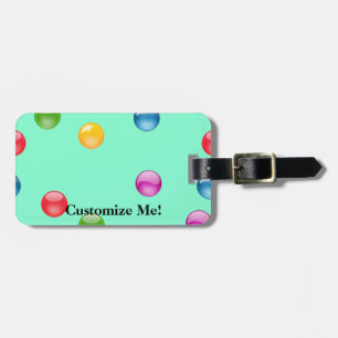 Etiqueta De Bagagem Fundo Multicolor Polkadot Confetti DIY
