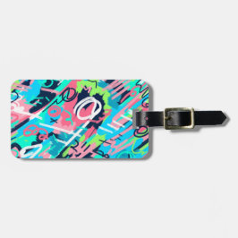 Etiqueta De Bagagem Funky Abstrato Art