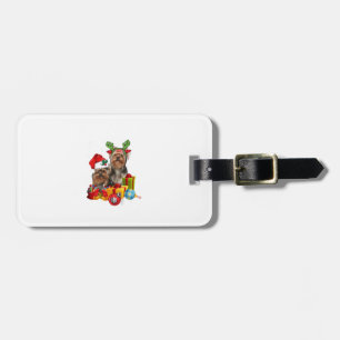 Etiqueta De Bagagem Funny Yorkshire Terrier christmas