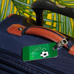 Etiqueta De Bagagem Futebol África Verde Ousado Futebol
