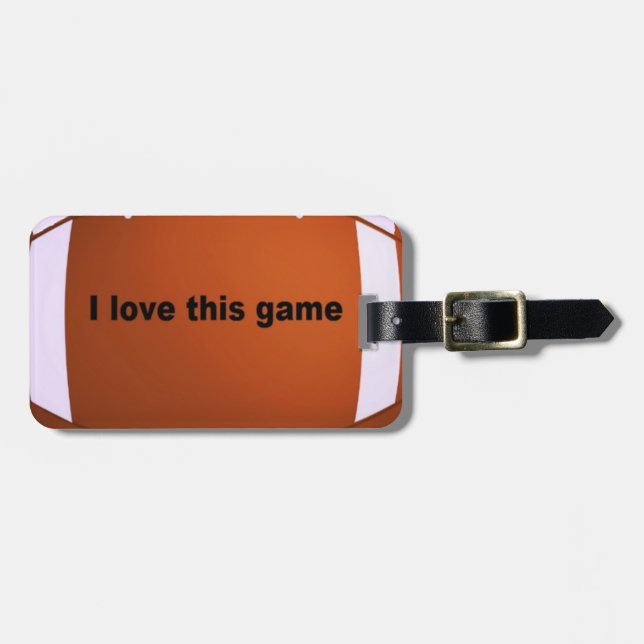Etiqueta De Bagagem Futebol Americano: Eu Adoro Este Jogo (Frente Horizontal)