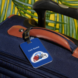 Etiqueta De Bagagem Futebol - com Futebol & Capacete personalizado