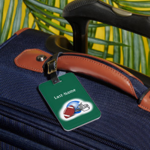 Etiqueta De Bagagem Futebol - com Futebol & Capacete personalizado
