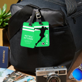 Etiqueta De Bagagem Futebol personalizado mad | Viagem Verde do jogado