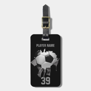 Etiqueta De Bagagem Futebol rasgado (personalizado)