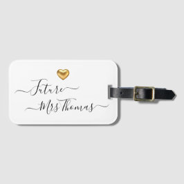 Etiqueta De Bagagem Futuro Sra. Dourada Heart