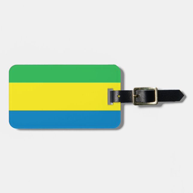 Etiqueta De Bagagem Gabão Flag (Frente Horizontal)