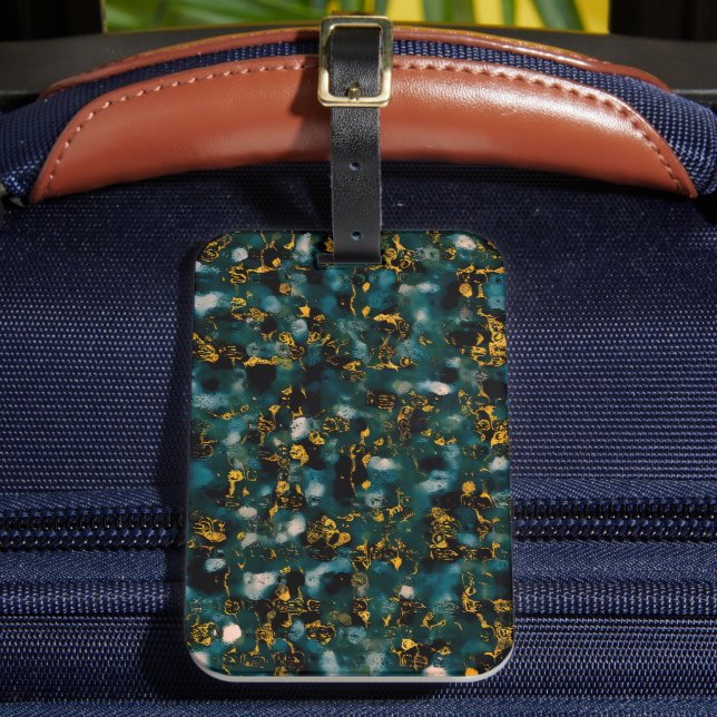 Etiqueta De Bagagem Galaxies Black Blue & Copper (Frente Insitu 2)