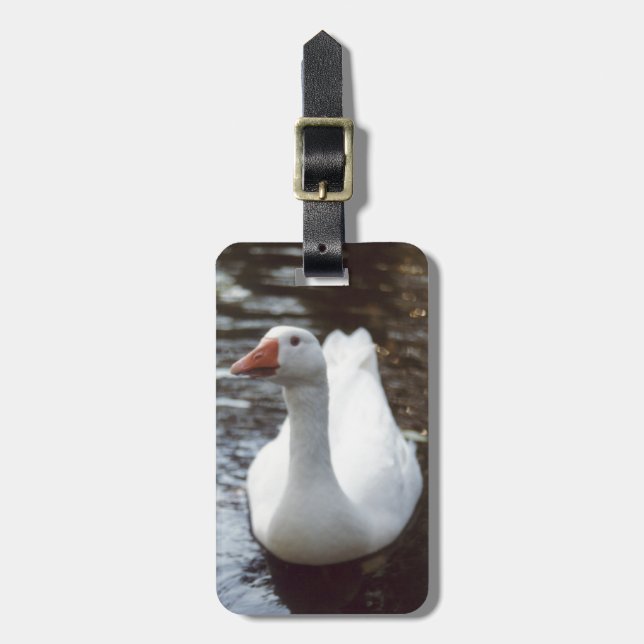 Etiqueta De Bagagem Ganso Branco (Frente Vertical)