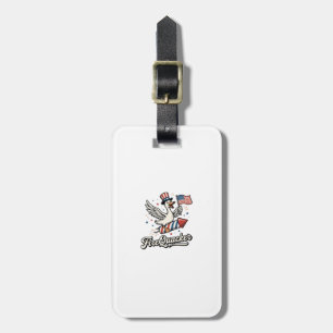 Etiqueta De Bagagem Ganso Patriótico FireQuacker Vintage 4 de Julho De