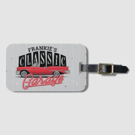 Etiqueta De Bagagem Garagem Clássica do Carro Faux Neon 1950