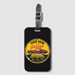 Etiqueta De Bagagem Garagem de Carro Clássico Vermelho de Fastback 196