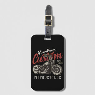 Etiqueta De Bagagem Garagem Personalizada do Biker Cruiser de Motocicl