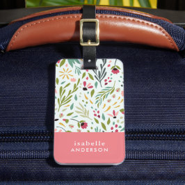Etiqueta De Bagagem Garden Whimsy Floral Personalizado
