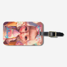 Garota bonita Kawaii com sorvetes