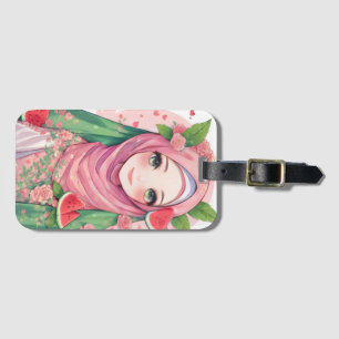 Etiqueta De Bagagem Garota de Melancia Doce - Anime iPhone 15 Bonita