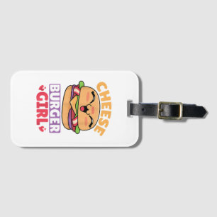 Etiqueta De Bagagem Garota do Cheeseburger, Mulheres Hamburger e Chees
