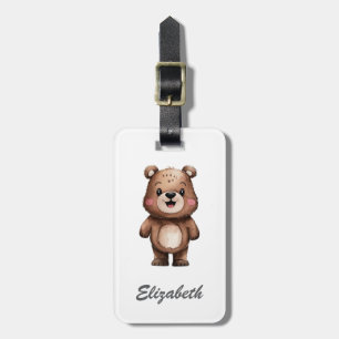 Etiqueta De Bagagem Garoto Personalizado do Urso Bonito