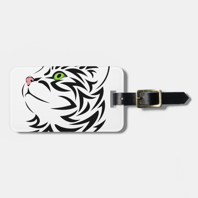 Etiqueta De Bagagem Gatinho com olhos verdes (Frente Horizontal)