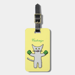 Etiqueta De Bagagem Gatinho do encaixotamento com mitenes Thunder_Cove