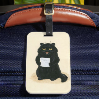 Etiqueta De Bagagem Gatinho Preto para Casa Doce Abrigos de Emergência