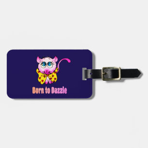 Etiqueta De Bagagem Gatinho Rosa Fofo - Nascido para Deslumbrar Arte