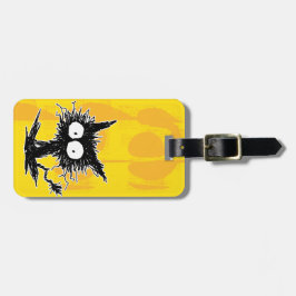 Etiqueta De Bagagem Gatinho Unkempt preto GabiGabi