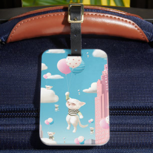 Etiqueta De Bagagem Gatinhos de Entalhe