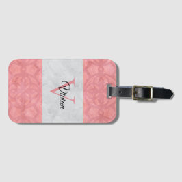 Etiqueta De Bagagem Gatique Cor De Água, Rosa, E Cinzas, De Cor Rosa, 