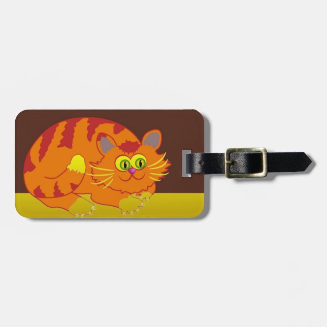 Etiqueta De Bagagem Gato (Frente Horizontal)