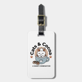 Etiqueta De Bagagem Gato Adorável no Design de Férias de Mug - Gato e 