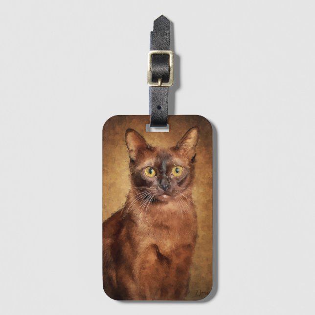 Etiqueta De Bagagem Gato birmanês marrom (Frente Vertical)
