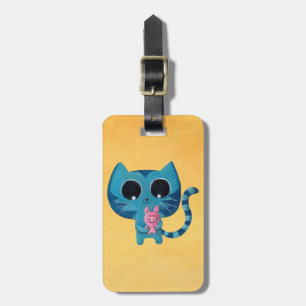 Etiqueta De Bagagem Gato bonito e porco do gatinho