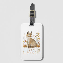 Etiqueta De Bagagem Gato-Bravo da Floresta Personalizado Fofo