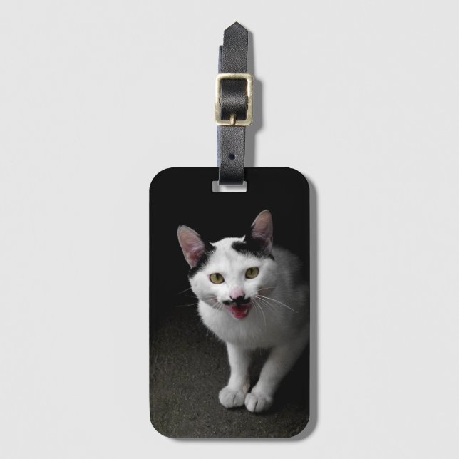 Etiqueta De Bagagem Gato com bigode (Frente Vertical)