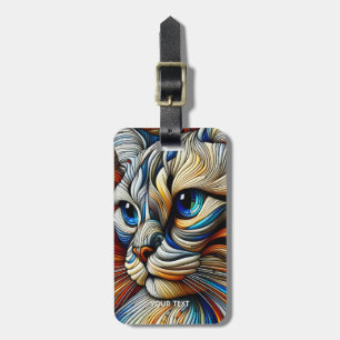 Etiqueta De Bagagem Gato de Deco de Arte Fantasia