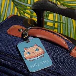 Etiqueta De Bagagem Gato de Gato Rosto