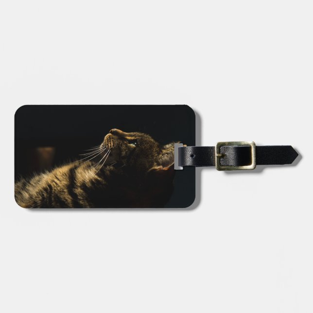 Etiqueta De Bagagem gato de perfil (Frente Horizontal)