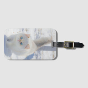 Etiqueta De Bagagem Gato, Gatinho, Neve
