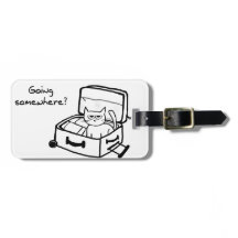 Gato irritado na mala de viagem - presente