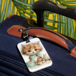 ETIQUETA DE BAGAGEM GATO KITTY TEMÁTICO DE VERÃO CAPRICHOSO FOFO