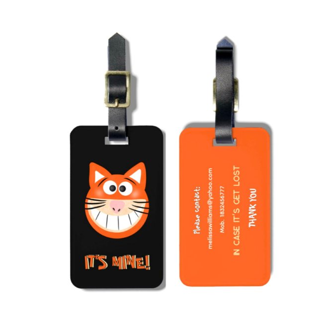 Etiqueta De Bagagem Gato laranja (Criador carregado)