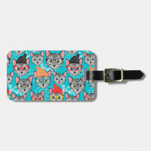 Etiqueta De Bagagem Gato no chapéu