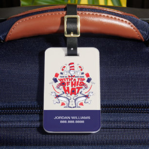 Etiqueta De Bagagem Gato no Chapéu Ele Se Foi Com Uma Ponta De Seu Ch